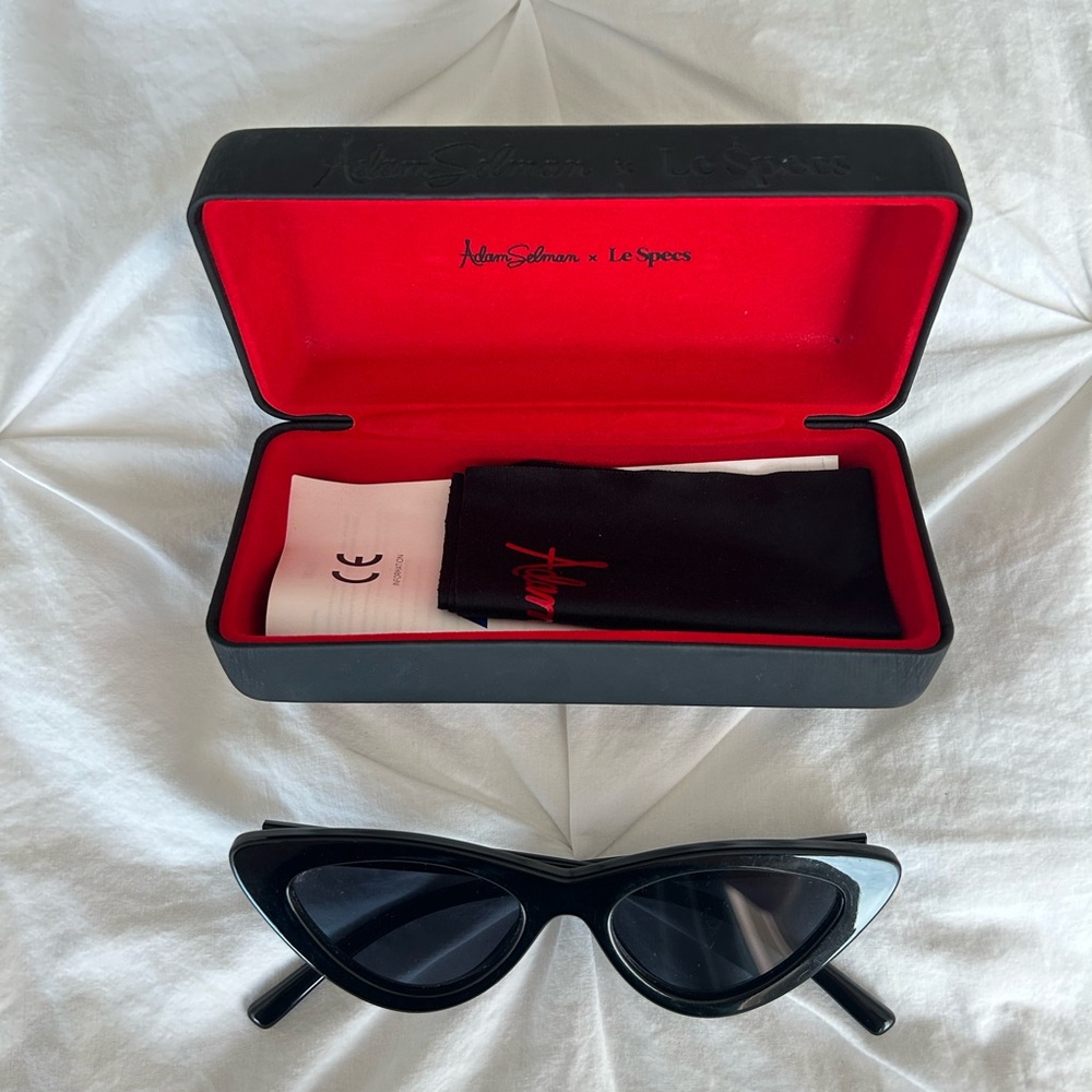 Adam Selman x Le Specs Black Cat-Eye Sunglasses